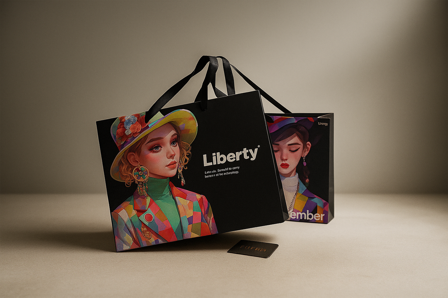 Custom Illustrated Luxury Shopping Bag with Ribbon Handles –By Imprint