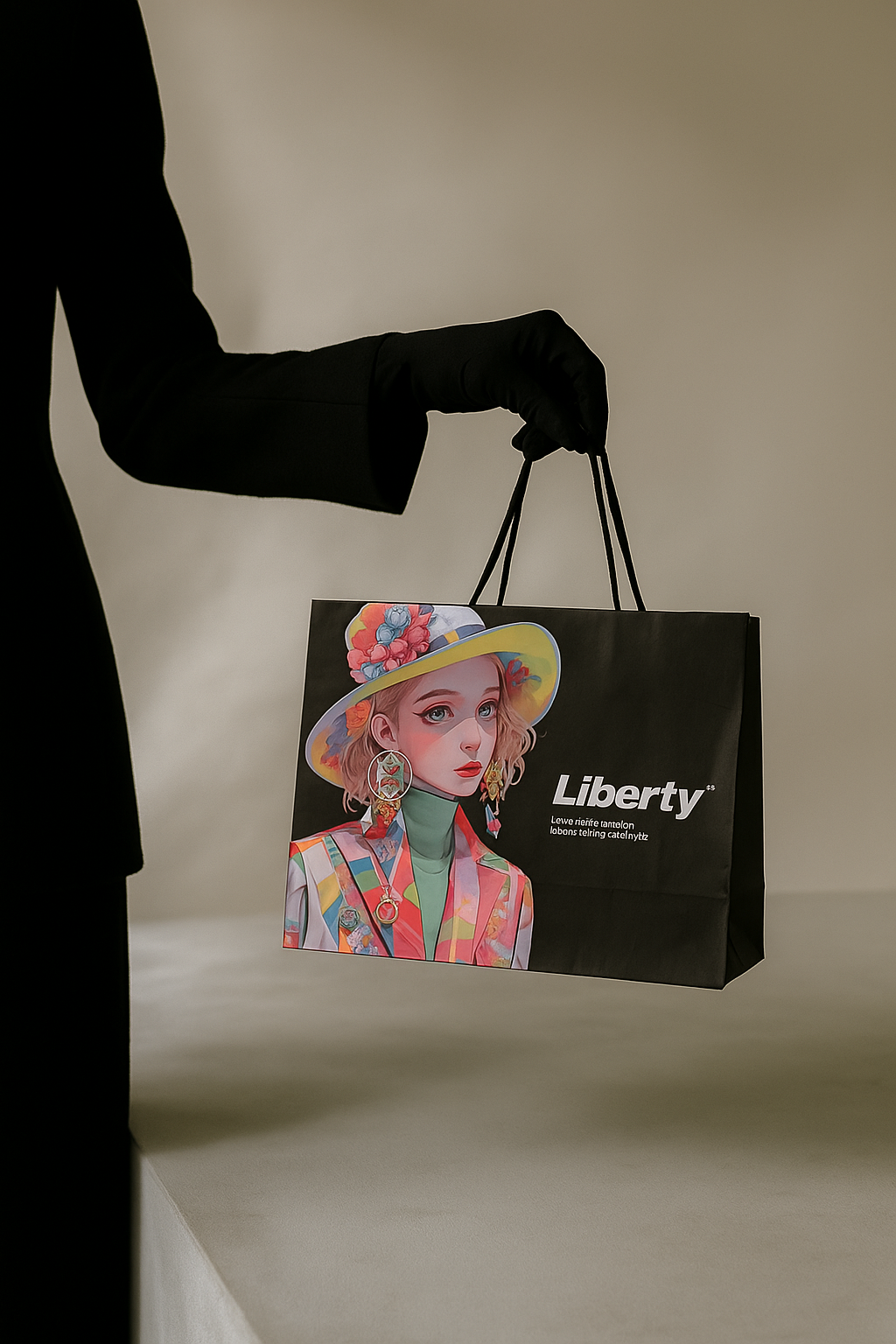 Custom Illustrated Luxury Shopping Bag with Ribbon Handles –By Imprint