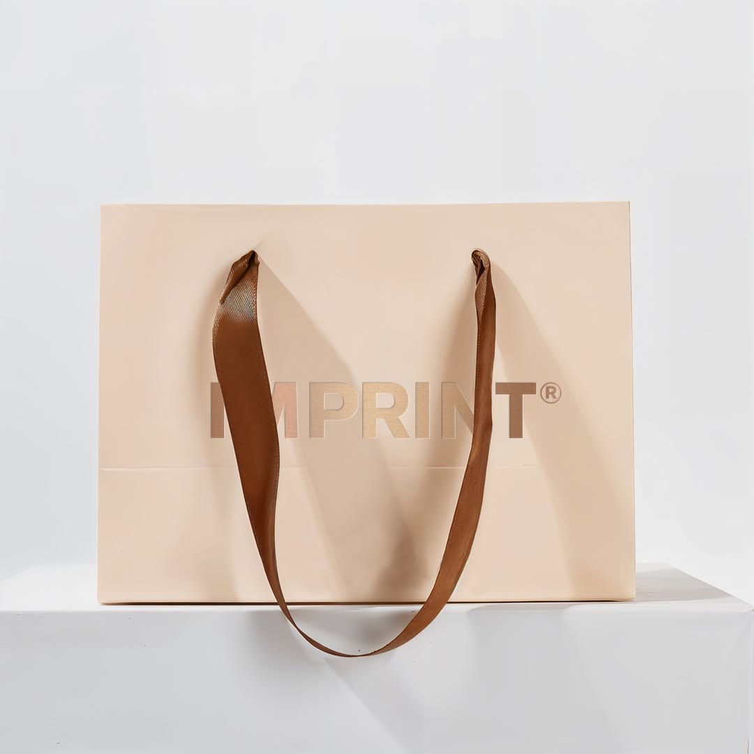Custom Beige Shipping Box & Matching Gift Bag Set – IMPRINT®
