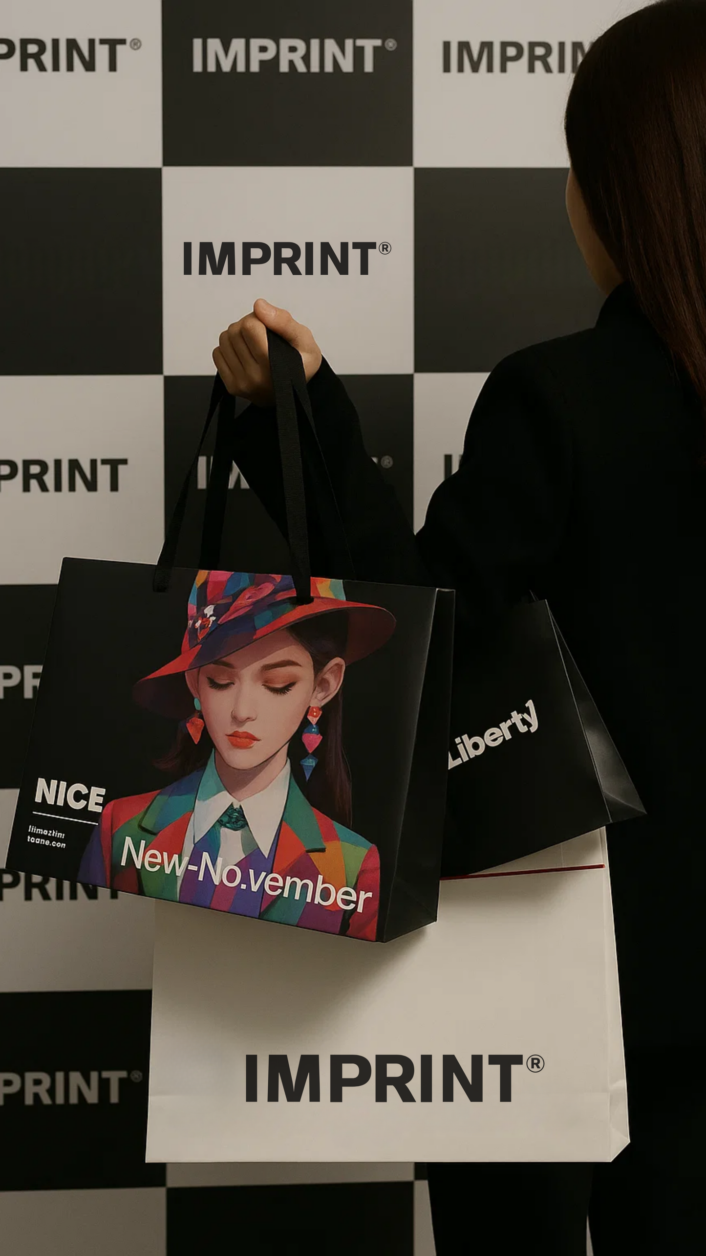 Custom Illustrated Luxury Shopping Bag with Ribbon Handles –By Imprint