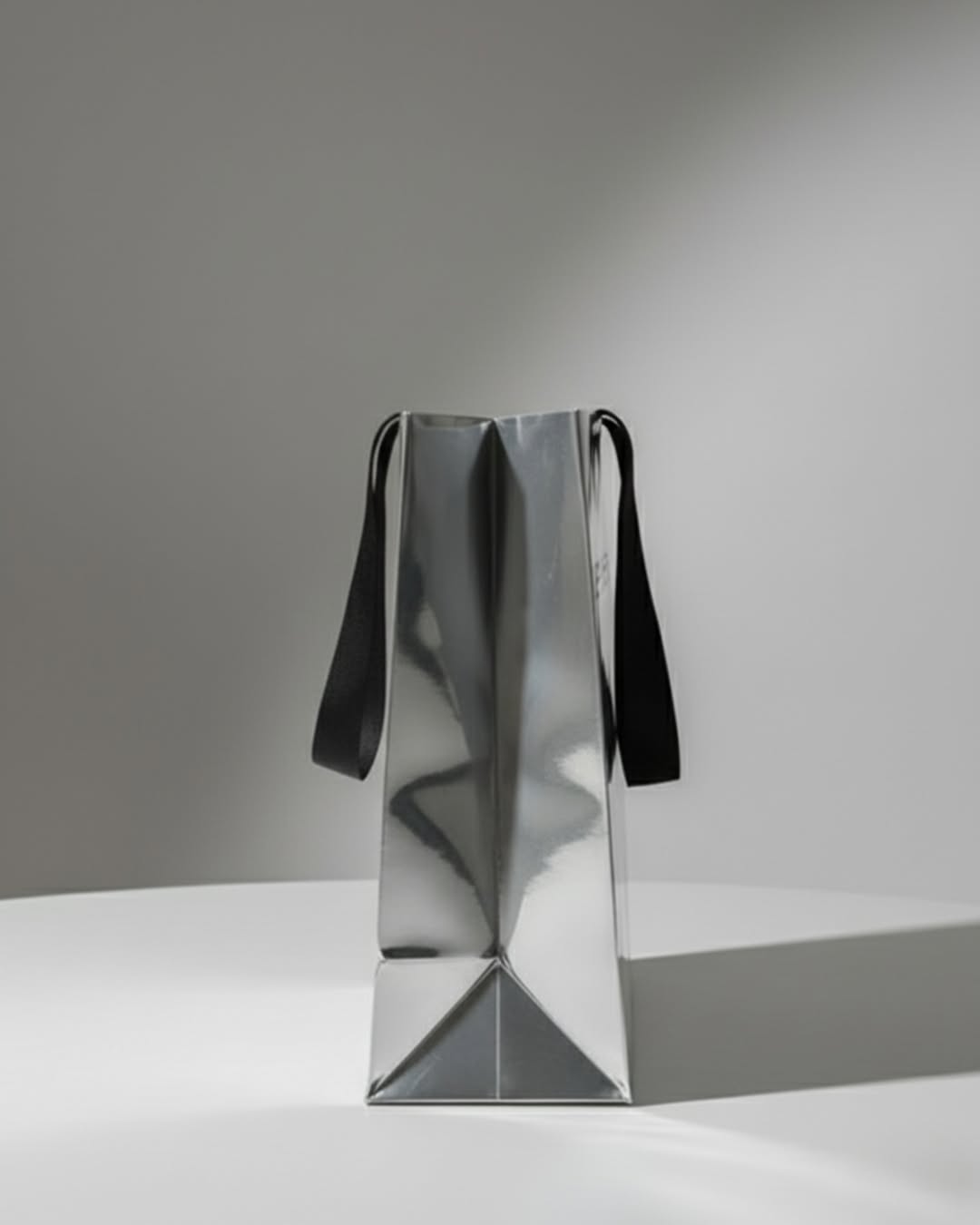 Custom Premium Metallic Paper Bag with Ribbon Handles (MOQ 500 pcs)