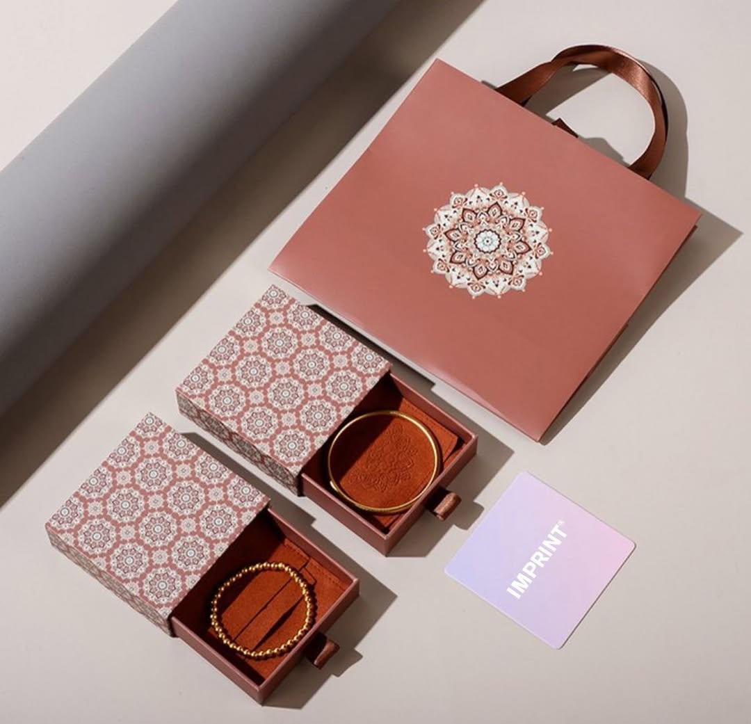 Custom Drawer-Style Jewelry Packaging Set – Oriental Pattern Collection (MOQ 500 pcs)