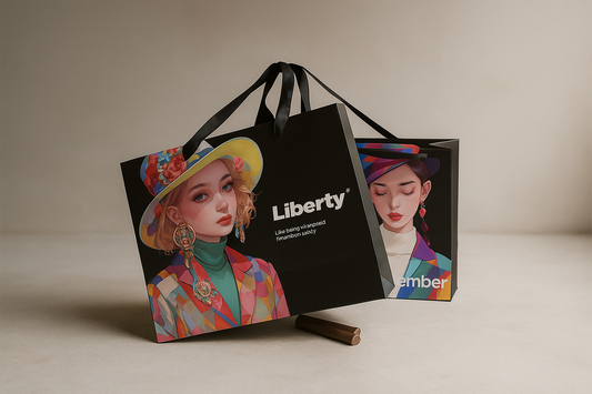 Custom Illustrated Luxury Shopping Bag with Ribbon Handles –By Imprint
