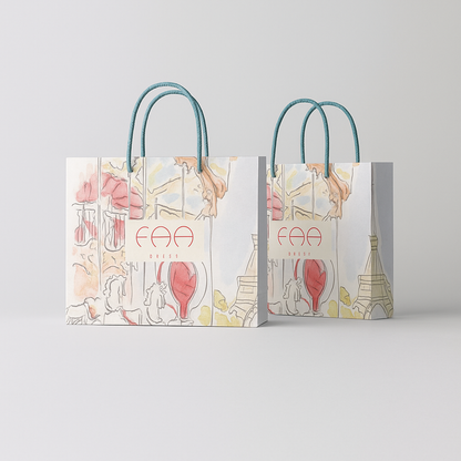 Custom Paper Shopping Bags with Rope Handles