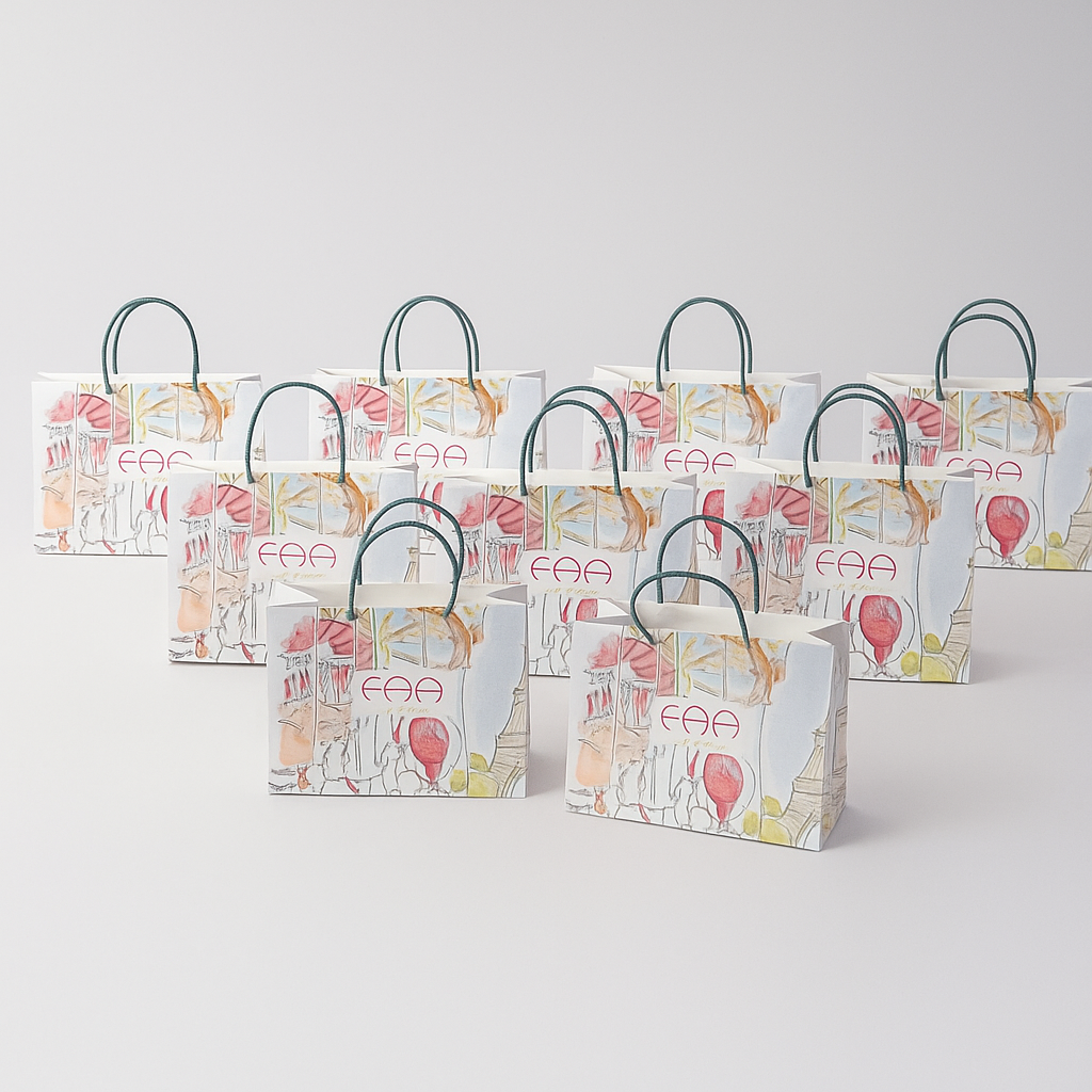 Custom Paper Shopping Bags with Rope Handles
