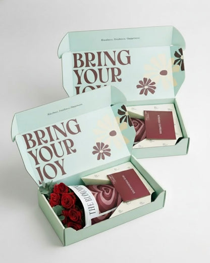 Custom Luxury Gift Box with Hinged Lid – Floral & Gift Edition