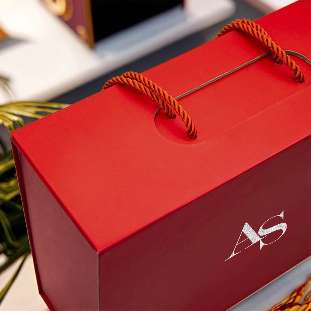 Custom Rigid Cardboard Carry Box with Rope Handles –  by Imprint
