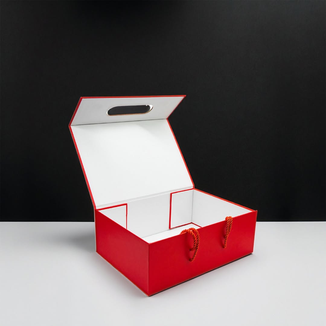 Custom Rigid Cardboard Carry Box with Rope Handles –  by Imprint