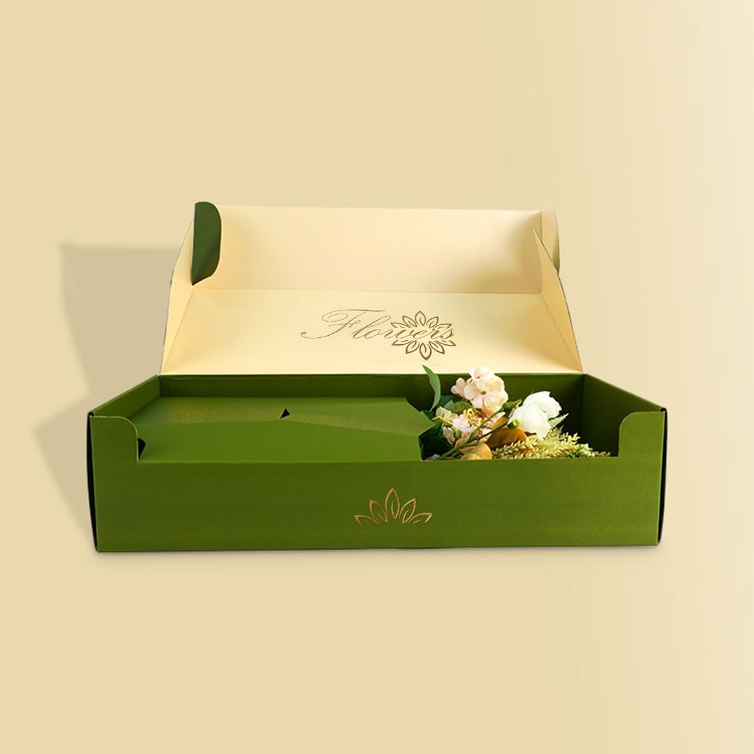 Custom Luxury Flower Box – Foldable Rigid Style (MOQ 500 pcs)