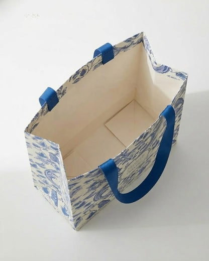 Custom Luxury Paper Bag with Ribbon Handles – Floral Collection (MOQ 500 pcs)