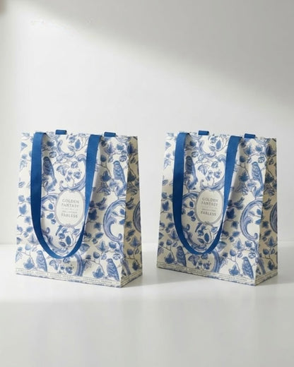 Custom Luxury Paper Bag with Ribbon Handles – Floral Collection (MOQ 500 pcs)