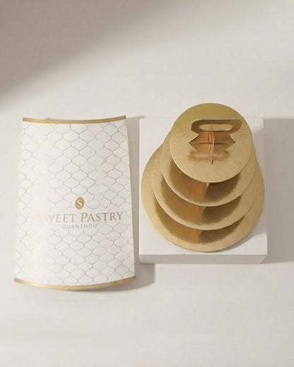 Custom Pyramid Cake Box with Handle – Luxury Pastry Packaging (MOQ 500 pcs)