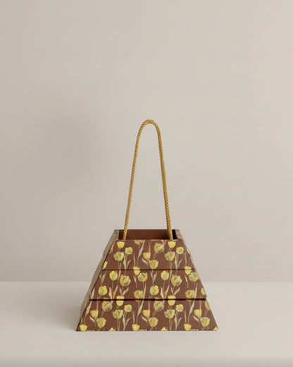 Custom Pyramid Gift Box with Handle – Luxury Folding Packaging (MOQ 500 pcs)