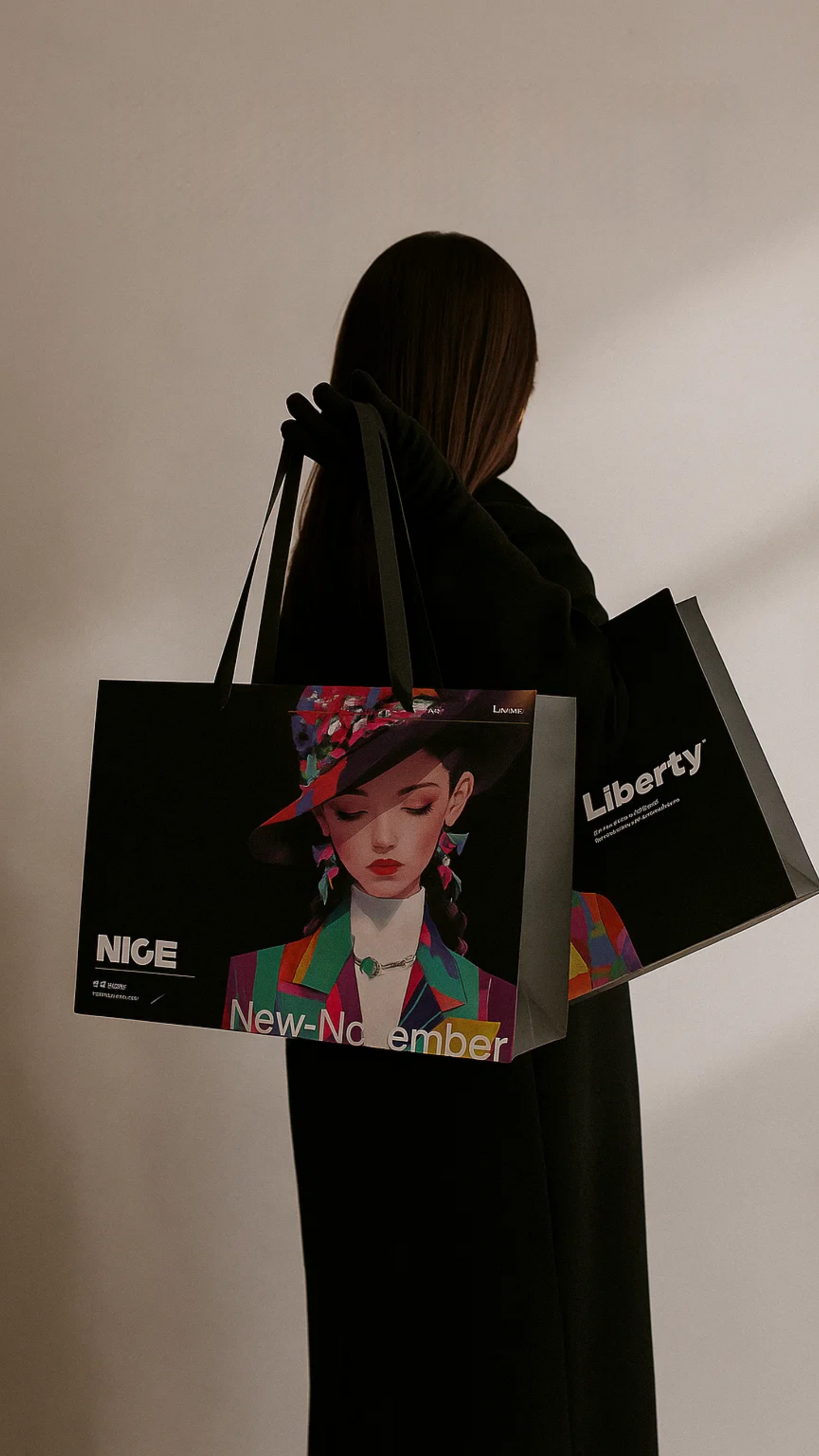 Custom Illustrated Luxury Shopping Bag with Ribbon Handles –By Imprint