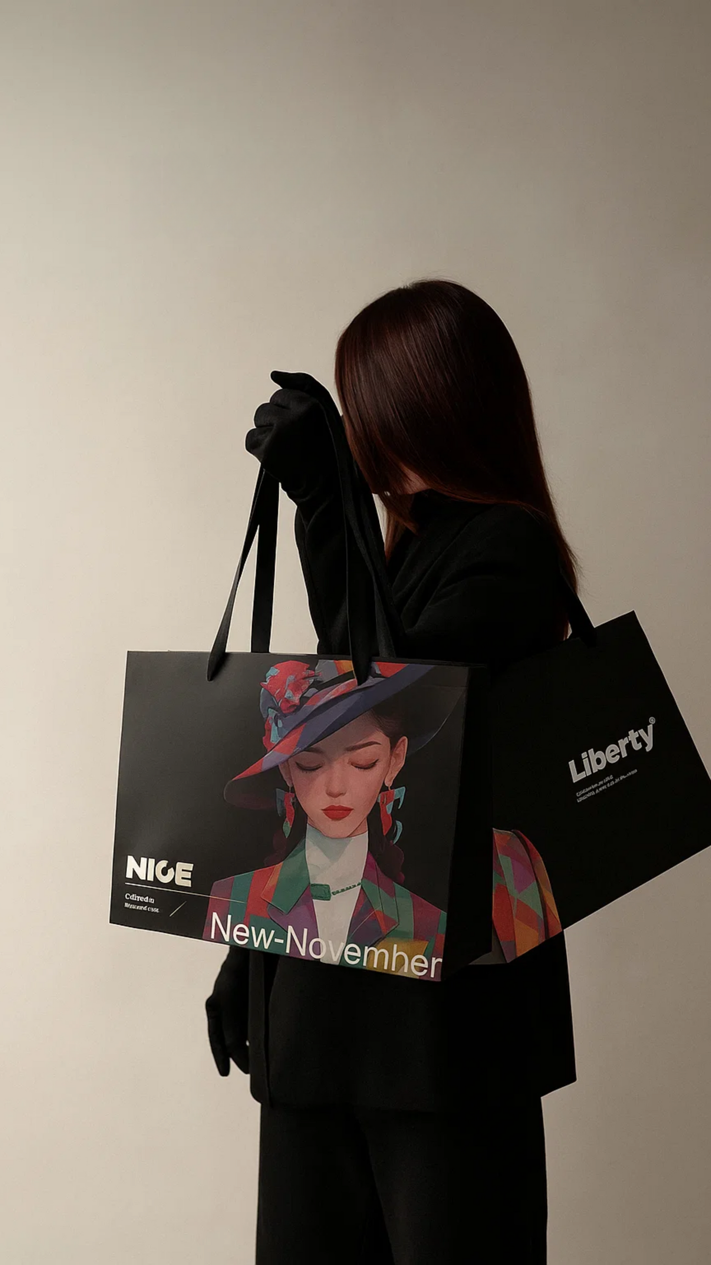 Custom Illustrated Luxury Shopping Bag with Ribbon Handles –By Imprint
