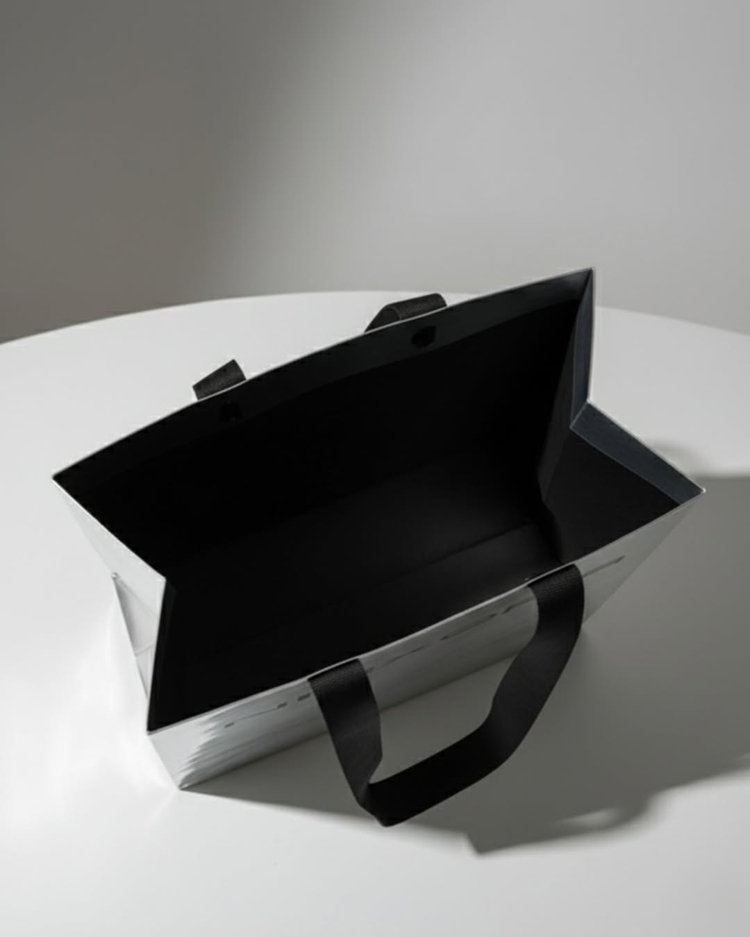 Custom Premium Metallic Paper Bag with Ribbon Handles (MOQ 500 pcs)