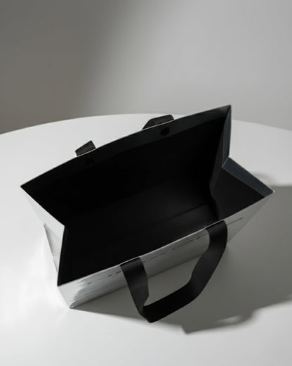 Custom Premium Metallic Paper Bag with Ribbon Handles (MOQ 500 pcs)