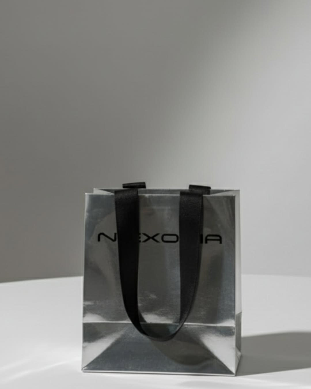 Custom Premium Metallic Paper Bag with Ribbon Handles (MOQ 500 pcs)